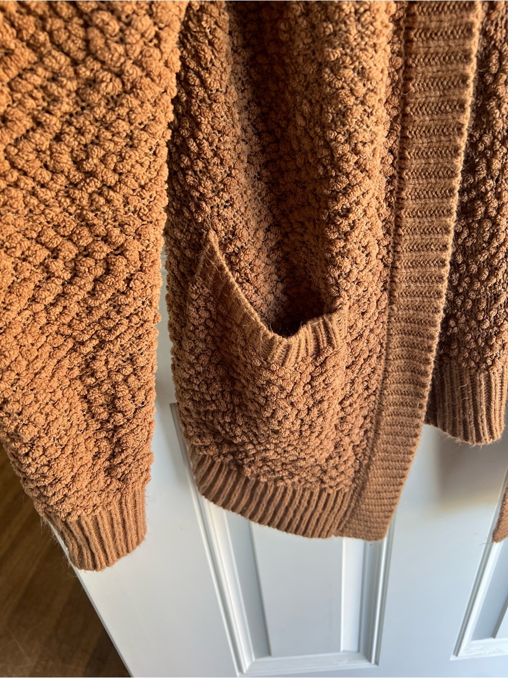 ZENANA open front popcorn knit cardigan sweater - Picture 3 of 3